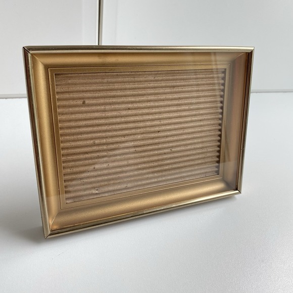 Vintage Gold ‎ Copper Tone Photo Frame 5" x 7" Shadow box MCM Style - Picture 1 of 5